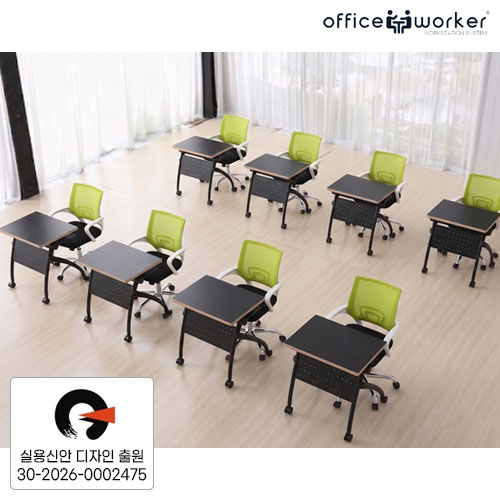 오피스워커 수강용테이블 1인용 (상판23T/선반유/철제가림판/하부멀티캐스팅)