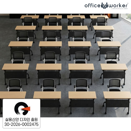 오피스워커 수강용테이블 1인용 (상판23T/선반유/철제가림판/하부멀티캐스팅)